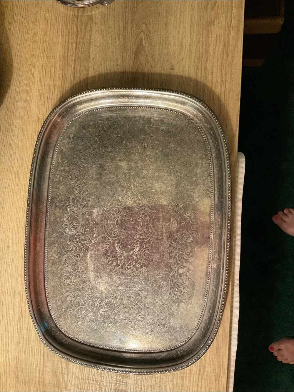 Towle Silver-Plated Beaded Edge Serving Trays